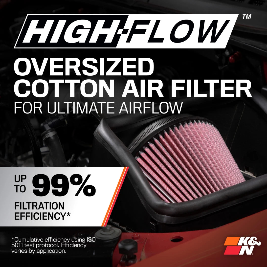 K&N 18-24 Ford F150 3.3L V6 Performance Air Intake System w/ Red Air Filter