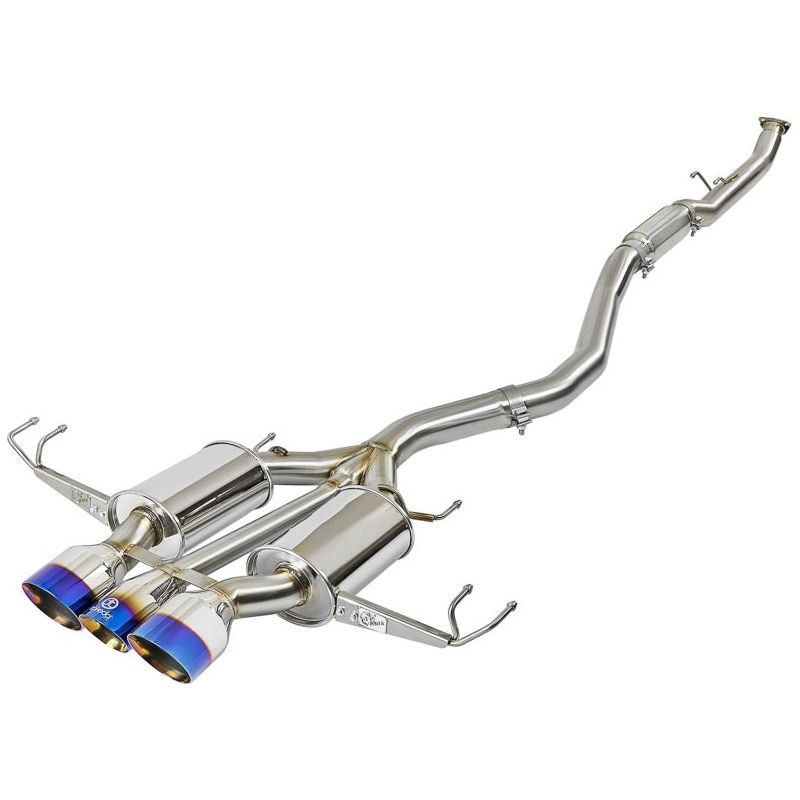 aFe Takeda 3in 304 SS Cat-Back Exhaust w/ Blue Flame Tips 2017+ Honda Civic Type R I4 2.0L (t)