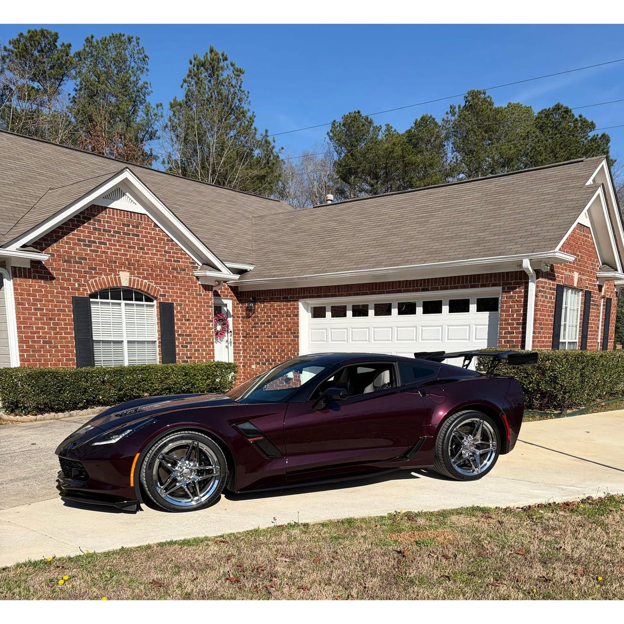 2014-2019 Chevrolet Corvette C7 ZR1 ZTK Conversion Rear Spoiler High Wing – Carbon Flash