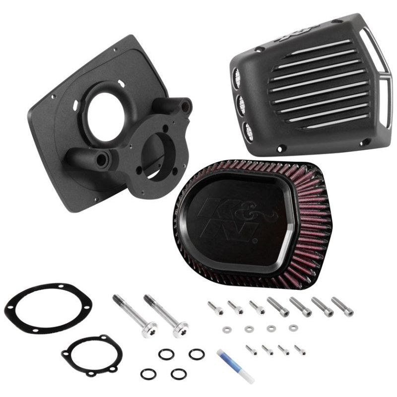 K&N Street Metal Intake System for 01-16 Harley Davidson Softail/Dyna - Shaker Black