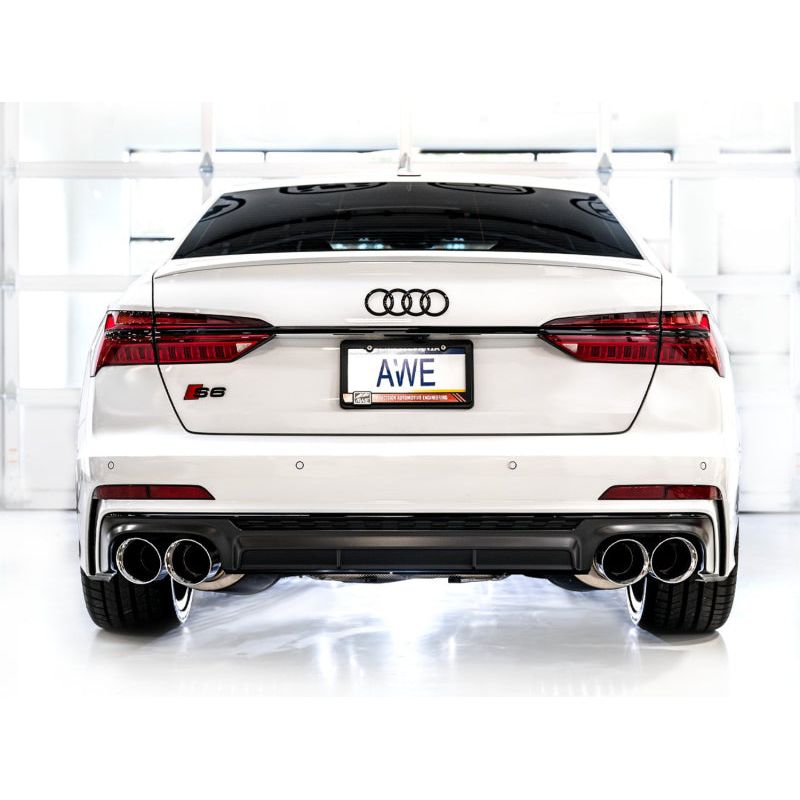AWE Tuning 19-23 Audi C8 S6/S7 2.9T V6 AWD Touring Edition Exhaust - Chrome Silver Tips