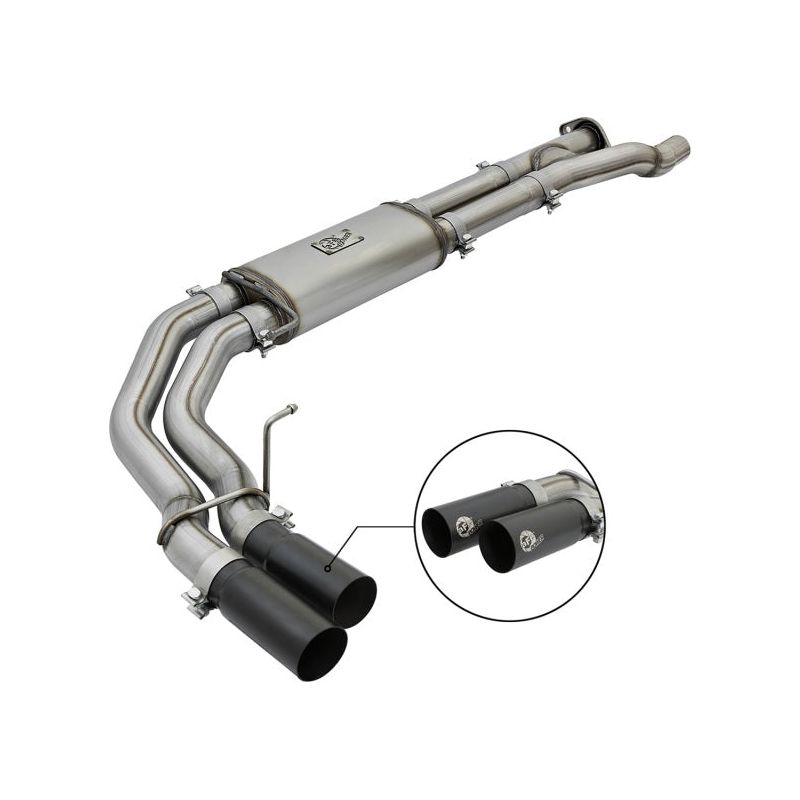 aFe POWER Rebel Series 3in 409 SS Cat Back Exhaust w/ Black Tips 17 Ford F-150 Raptor V6-3.5L