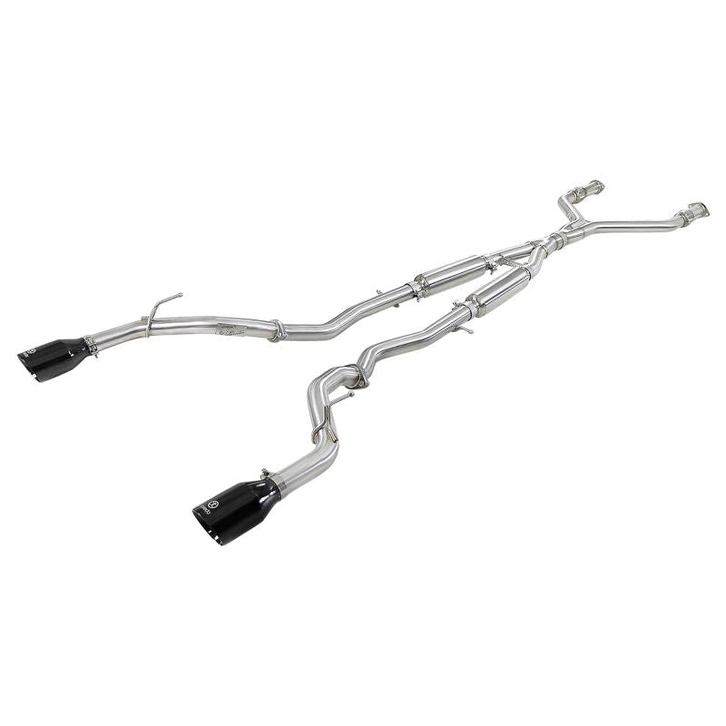 aFe Takeda 2.5in 304 SS Cat-Back Exhaust System w/ Black Tips 16-18 Infiniti Q50 V6-3.0L (tt)