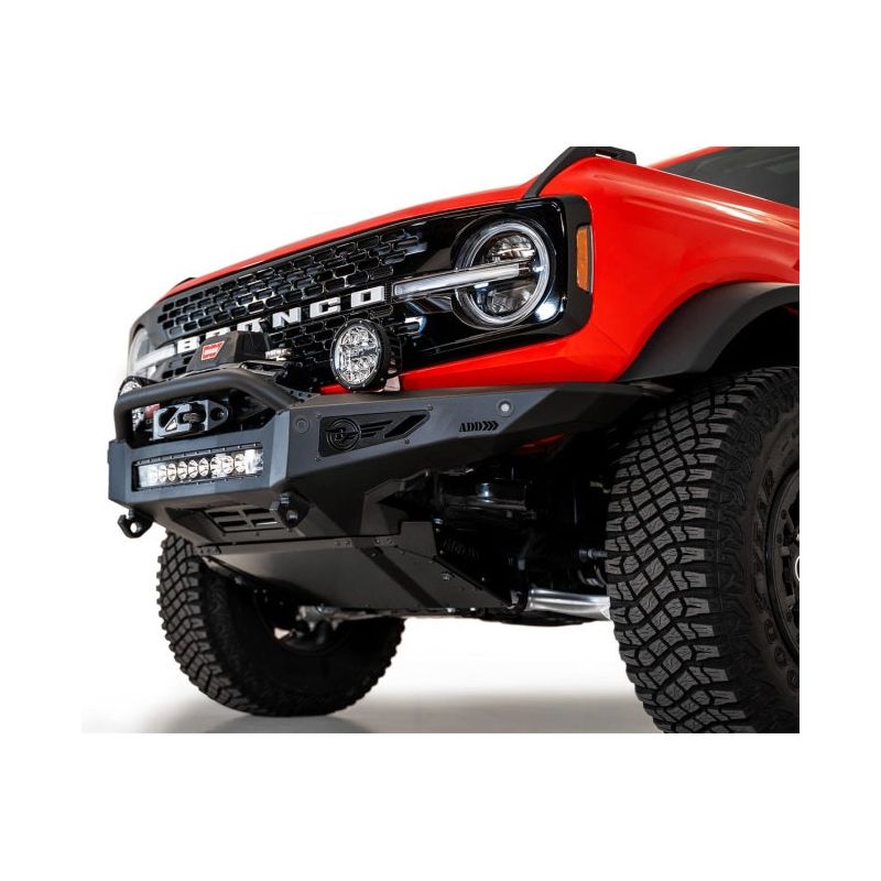 Addictive Desert Designs 2021+ Ford Bronco Rock Fighter Front Bumper - Hammer Black