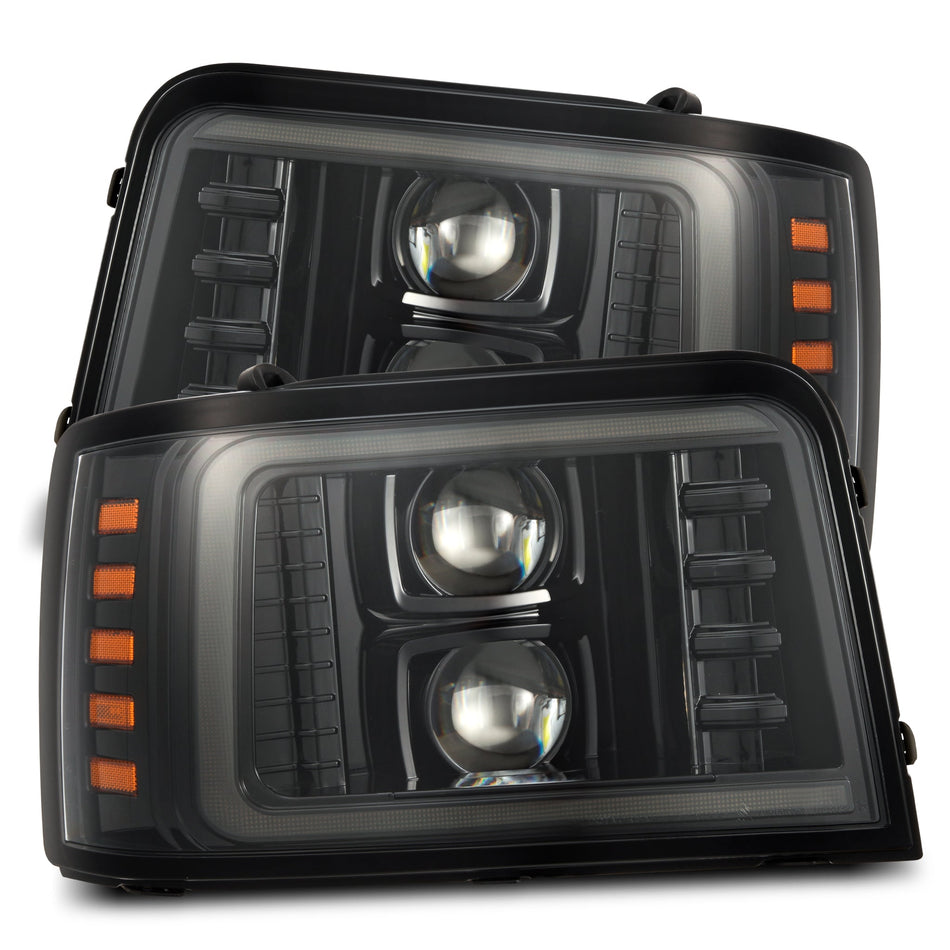 92-96 Ford F-Series/Bronco LED Projector Headlights Alpha-Black | AlphaRex