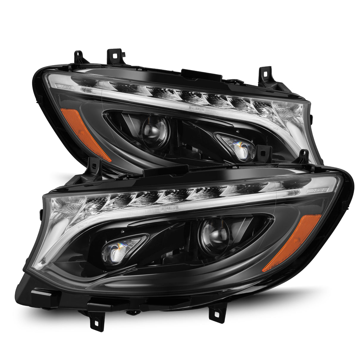 2019-2024 Mercedes-Benz Sprinter - Alpharex LUXX-Series LED Projector Headlights Alpha-Black