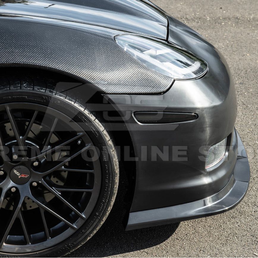 2005-13 Corvette C6 Base | C6 ZR1 Style Primed Full Front Bumper Cover Lip