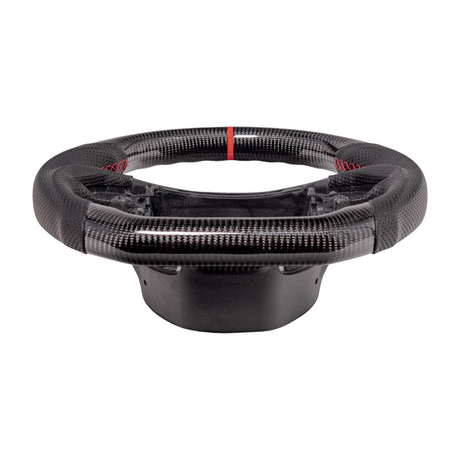 Chevrolet Corvette C7 Black Leather Red Stitching Carbon Fiber Steering Wheel