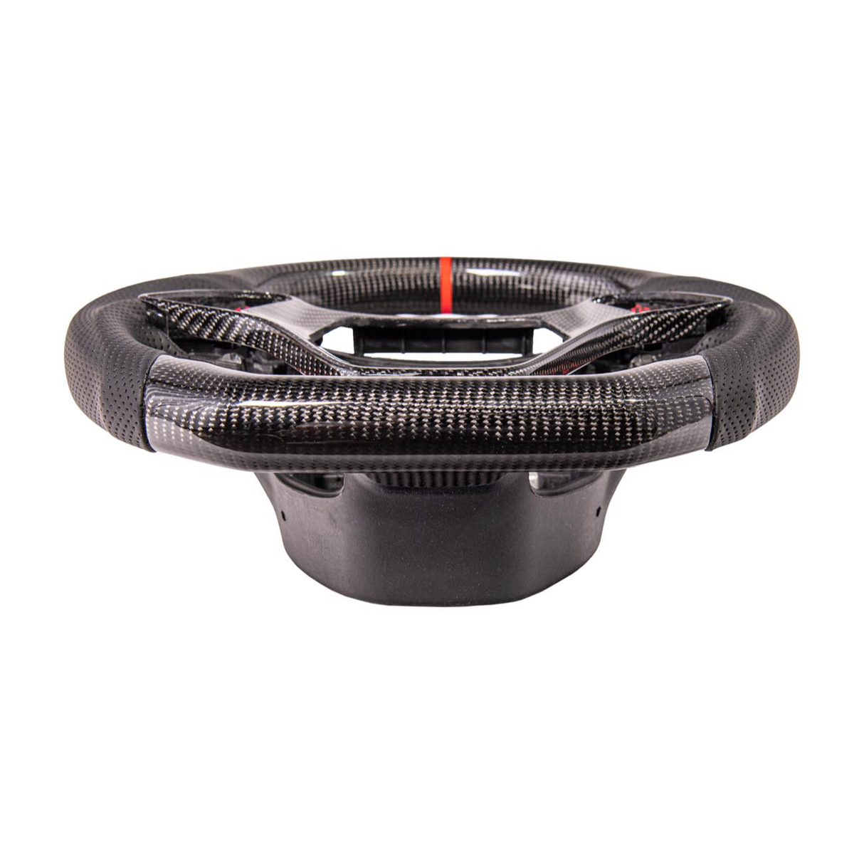 Chevrolet Corvette C7 Black Leather Red Stitching Carbon Fiber Steering Wheel