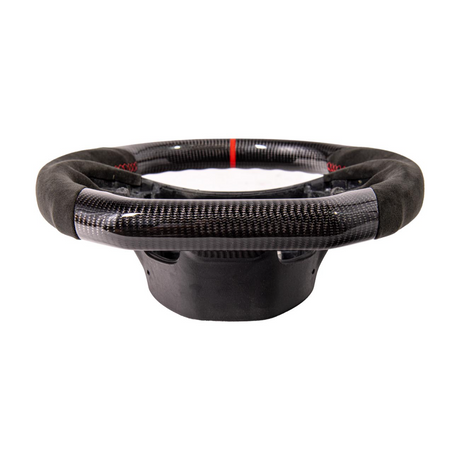 Chevrolet Corvette C7 Black Leather Red Stitching Carbon Fiber Steering Wheel