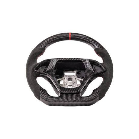 Chevrolet Corvette C7 Black Leather Red Stitching Carbon Fiber Steering Wheel
