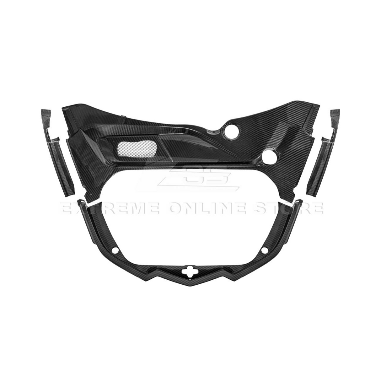 Corvette C8 DRY CARBON FIBER Front Trunk Trim Cover Kit