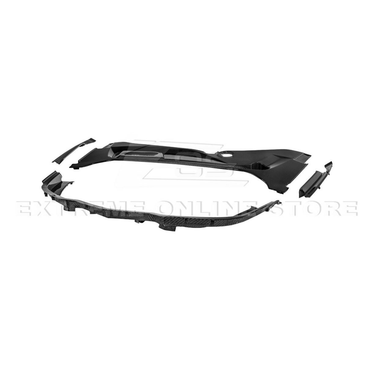 Corvette C8 DRY CARBON FIBER Front Trunk Trim Cover Kit