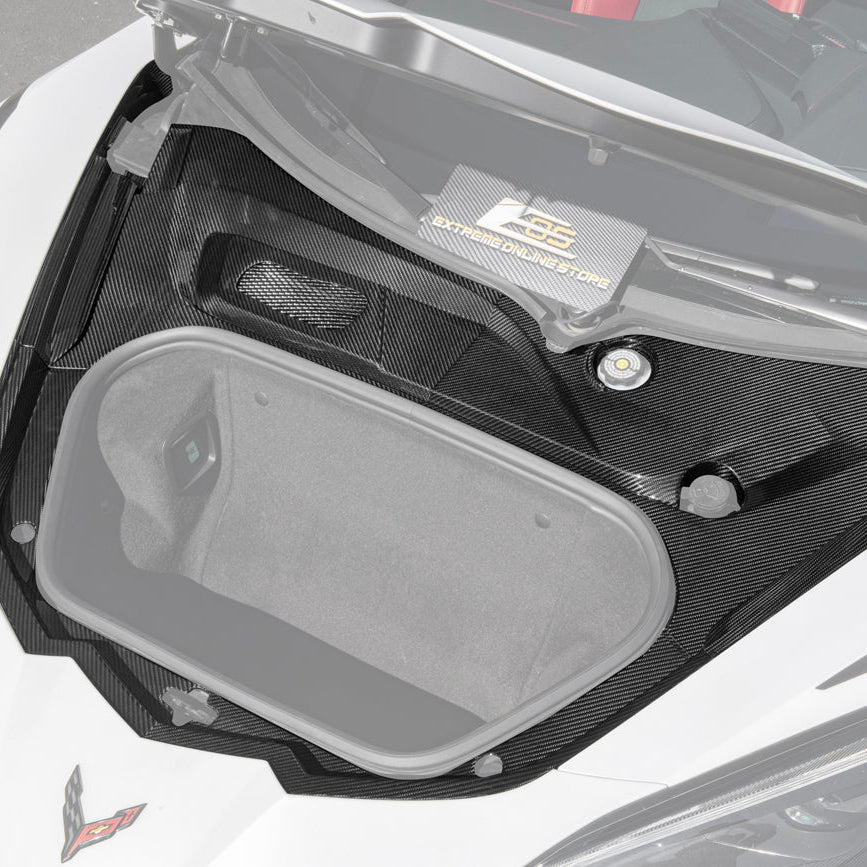 Corvette C8 DRY CARBON FIBER Front Trunk Trim Cover Kit
