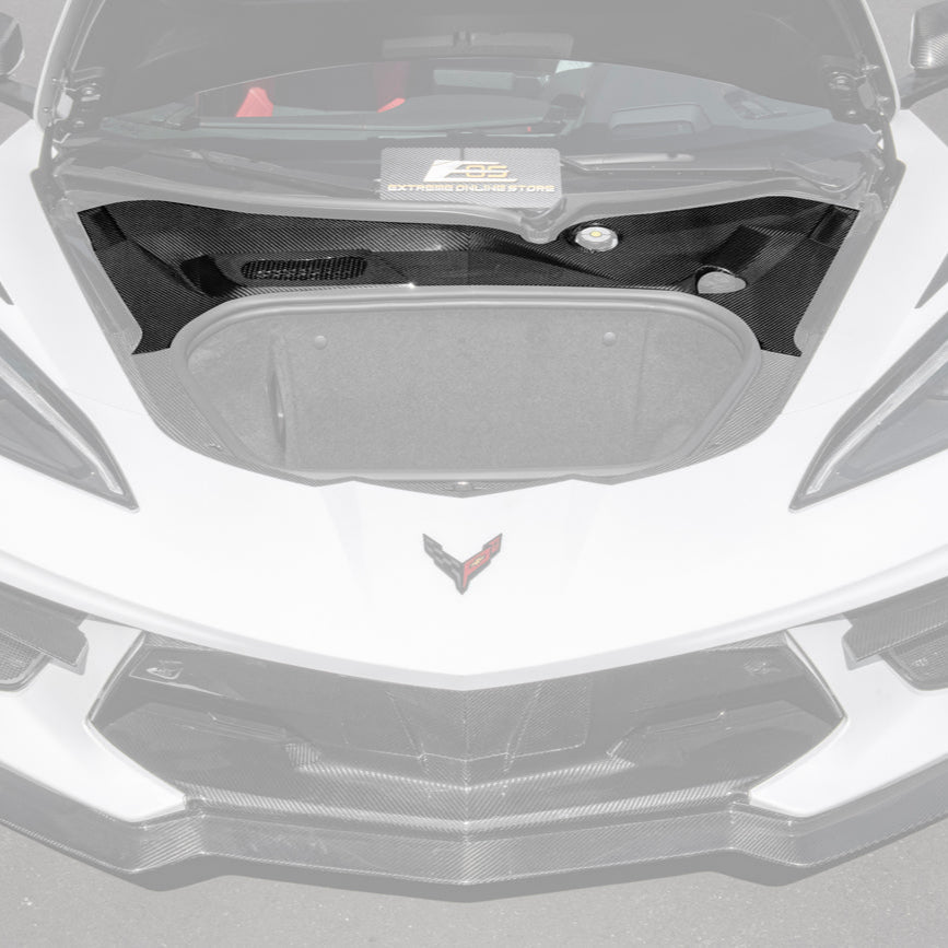 Corvette C8 DRY CARBON FIBER Front Trunk Trim Cover Kit