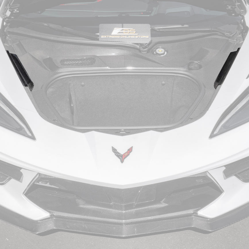 Corvette C8 DRY CARBON FIBER Front Trunk Trim Cover Kit