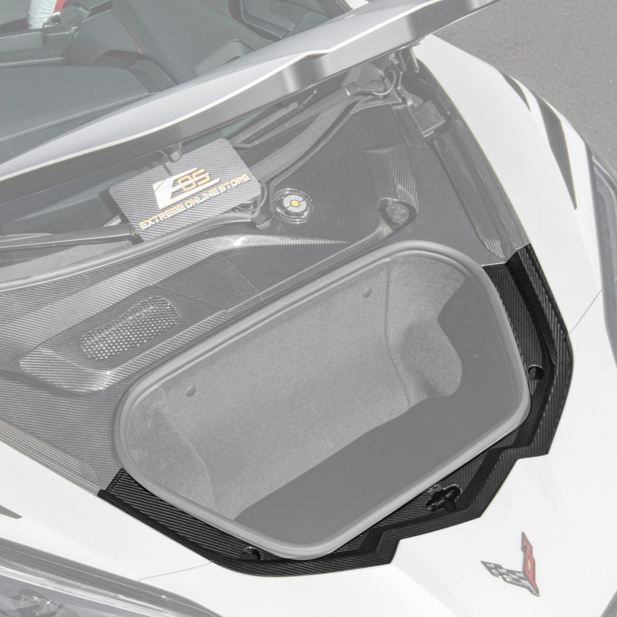 Corvette C8 DRY CARBON FIBER Front Trunk Trim Cover Kit