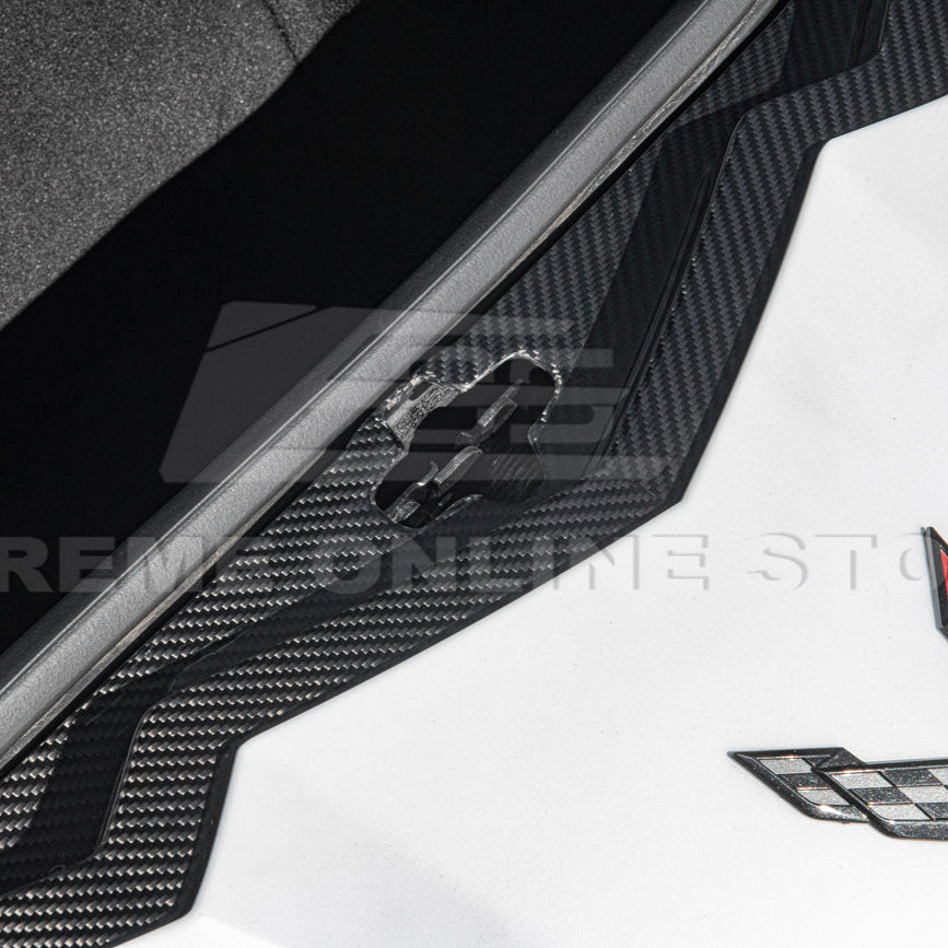 Corvette C8 DRY CARBON FIBER Front Trunk Trim Cover Kit