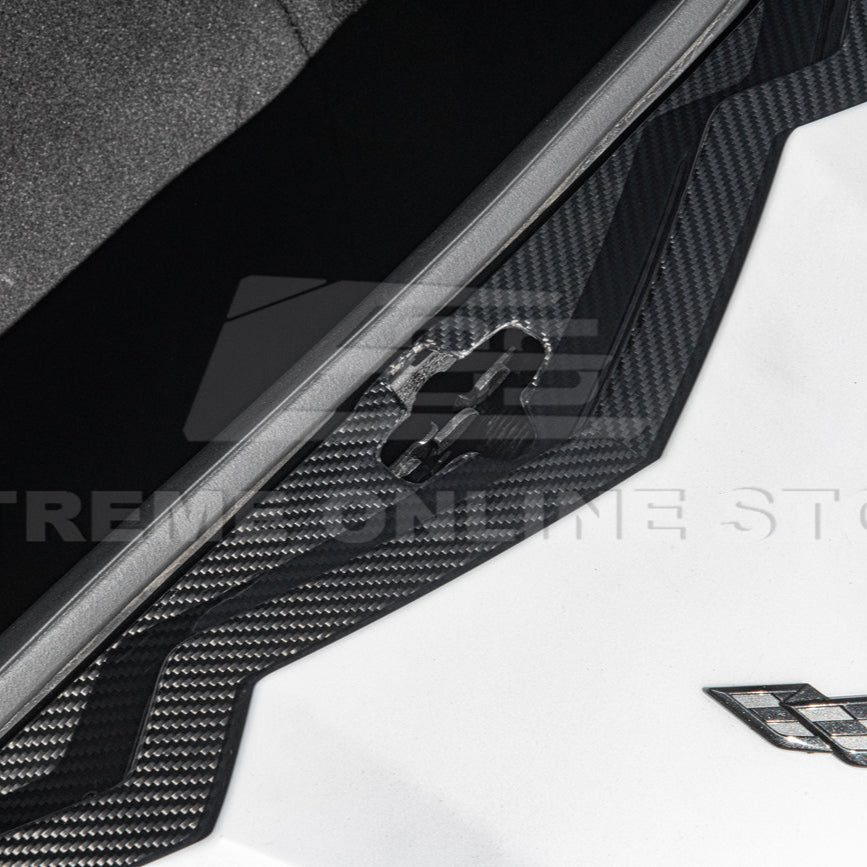 Corvette C8 DRY CARBON FIBER Front Trunk Trim Cover Kit