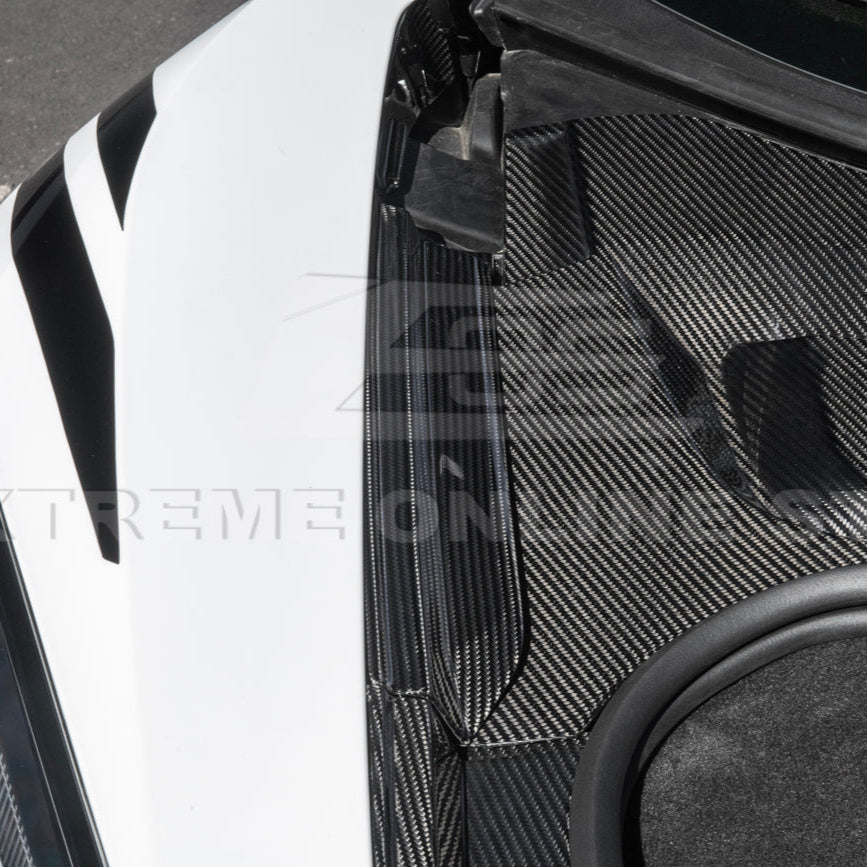 Corvette C8 DRY CARBON FIBER Front Trunk Trim Cover Kit