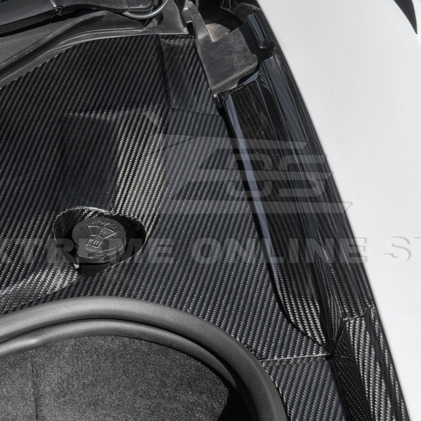 Corvette C8 DRY CARBON FIBER Front Trunk Trim Cover Kit