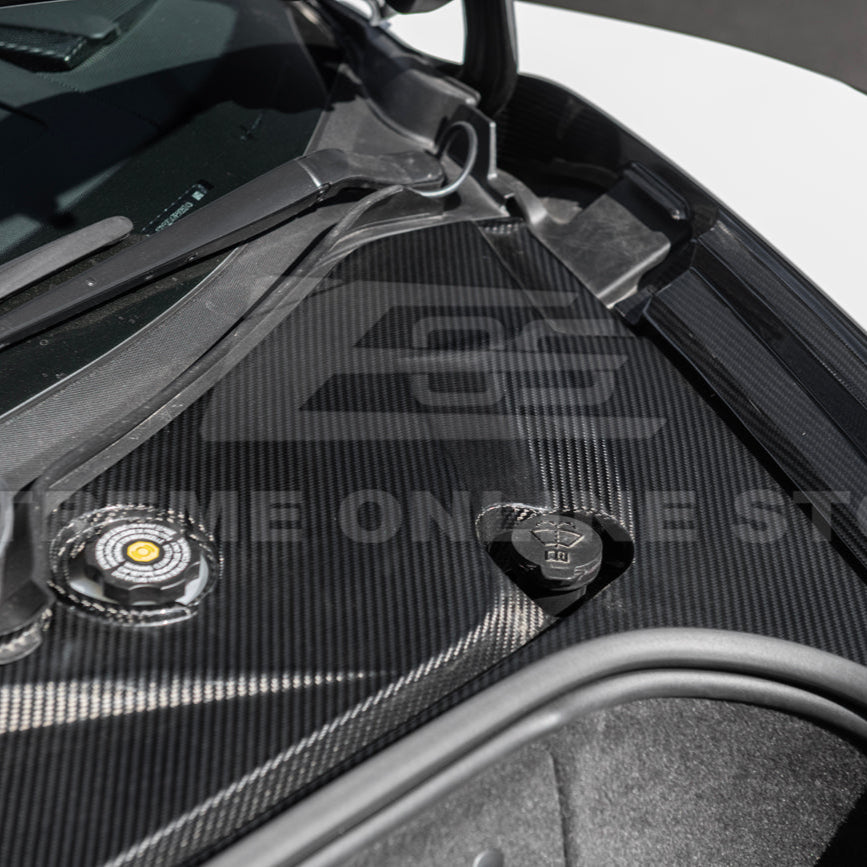 Corvette C8 DRY CARBON FIBER Front Trunk Trim Cover Kit