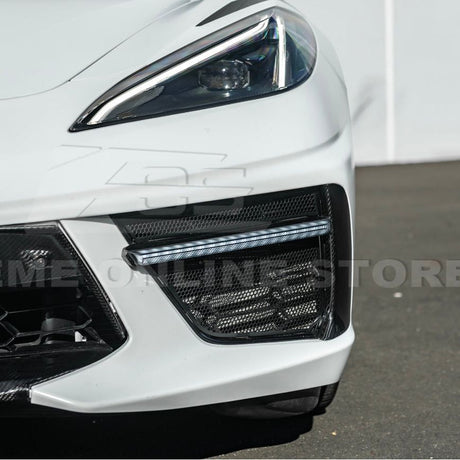 2020+ Corvette C8 Carbon Fiber Sequential LED DRL Light Bar Bezel Insert