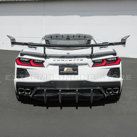 2020+ Corvette C8 And ERAY Rear Bumper Diffuser Quad Exit - Carbon Fiber
