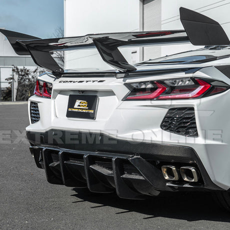 2020+ Corvette C8 And ERAY Rear Bumper Diffuser Quad Exit - Carbon Fiber