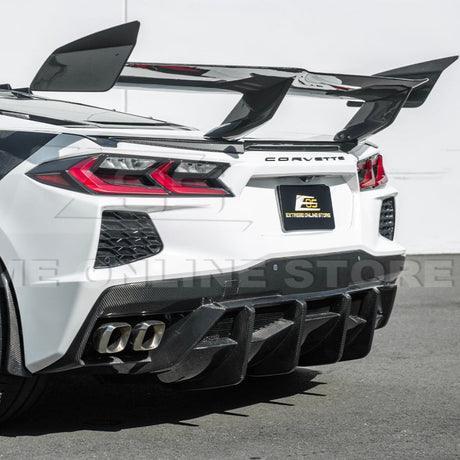 2020+ Corvette C8 And ERAY Rear Bumper Diffuser Quad Exit - Carbon Fiber
