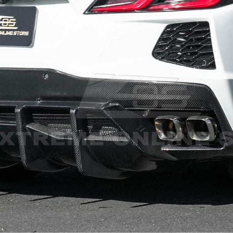 2020+ Corvette C8 And ERAY Rear Bumper Diffuser Quad Exit - Carbon Fiber
