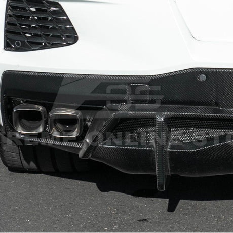 2020+ Corvette C8 And ERAY Rear Bumper Diffuser Quad Exit - Carbon Fiber