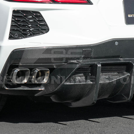 2020+ Corvette C8 And ERAY Rear Bumper Diffuser Quad Exit - Carbon Fiber