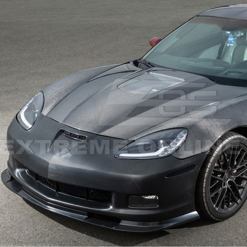 2005-13 Corvette C6 Base | C6 ZR1 Style Primed Full Front Bumper Cover Lip