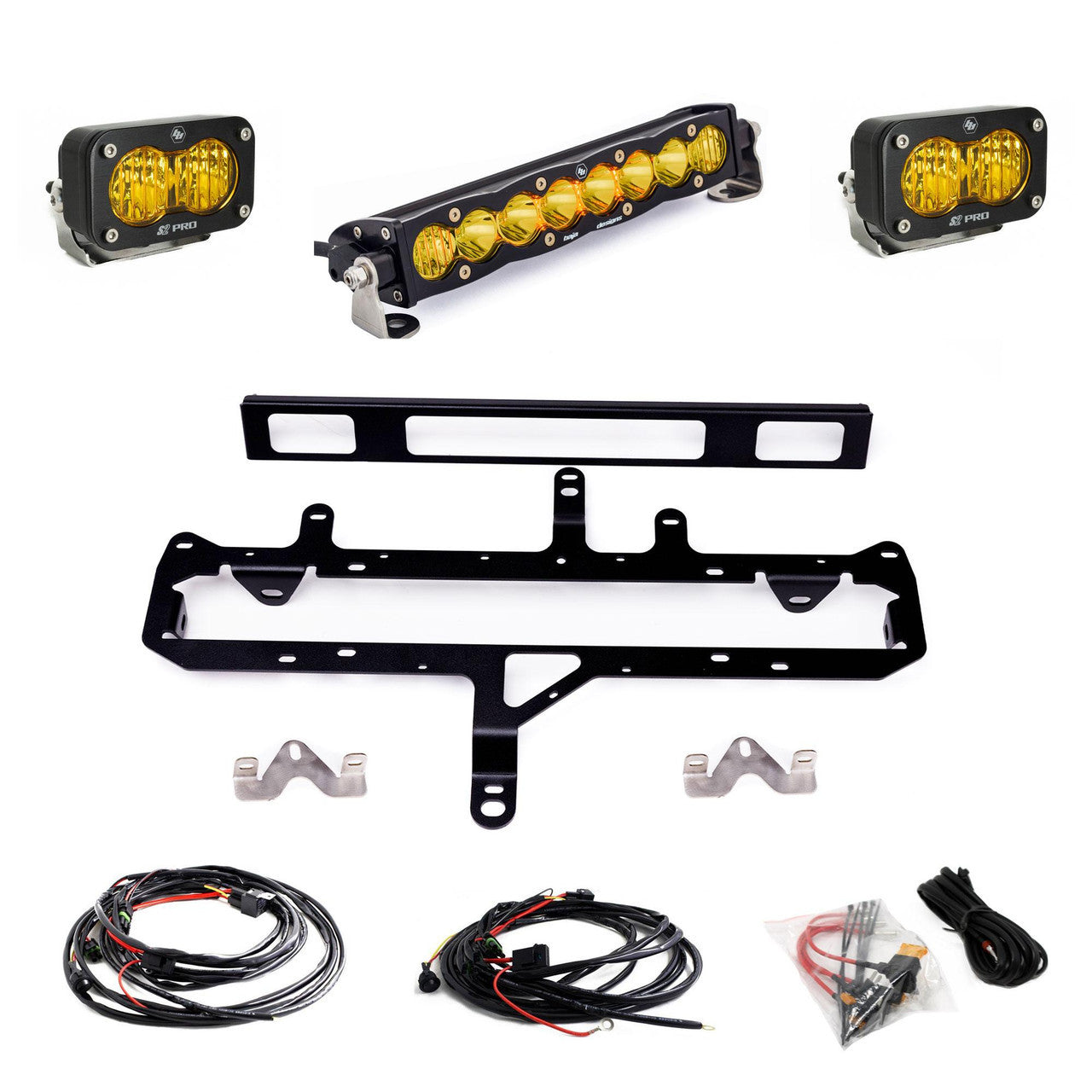 Baja Designs 2024+ Toyota Tacoma (Incl. TRD Pro) 10in S8/S2 Pro Grille Kit - Baja Amber