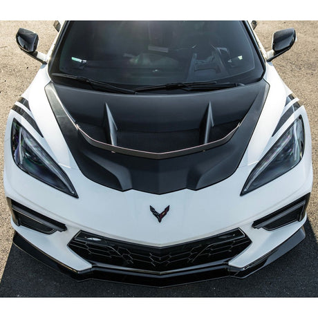 2020-2026 Corvette C8 Type-ZR1 Double Sided Carbon Fiber 2pc Hood For Stingray/Z06/E-Ray