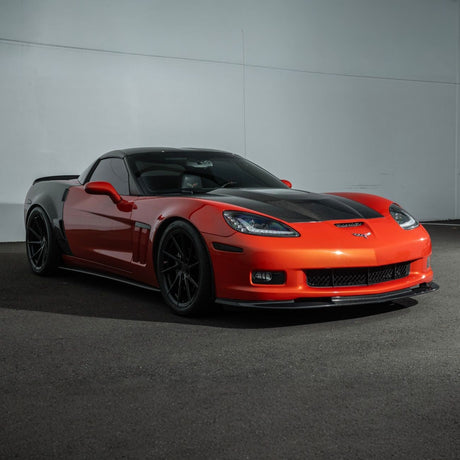 Corvette C6 Carbon Fiber ZR1 Style Replacement Hood Panel Cover Carbon Fiber HOOD-1209-BKCF