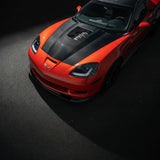 Corvette C6 Carbon Fiber ZR1 Style Replacement Hood Panel Cover Carbon Fiber HOOD-1209-BKCF