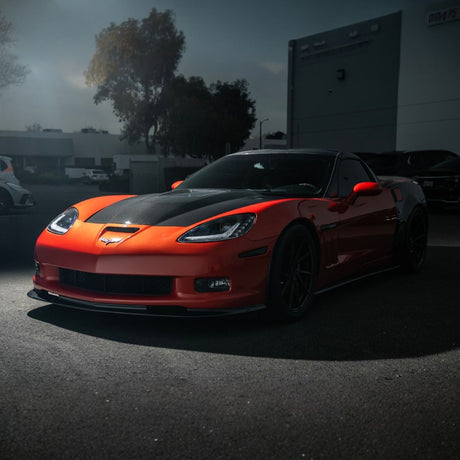 Corvette C6 Carbon Fiber ZR1 Style Replacement Hood Panel Cover Carbon Fiber HOOD-1209-BKCF