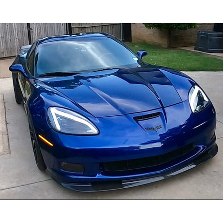 2005-2013 Corvette C6 Projector LED Headlights C8 Style Amber Sequential Turn Signals