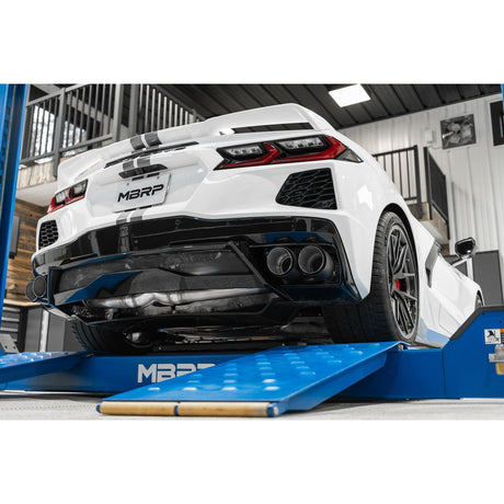 3" Cat-Back, Quad Split Rear, Chevrolet Corvette C8 2020-2025, T304 Stainless Steel, w/ Carbon Fiber Tips