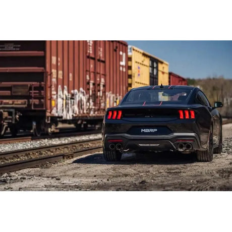 Ford Mustang GT 5.0L 2024+ MBRP 3" T304 Stainless Steel Cat-Back Quad Split Rear w/ Carbon Fiber Tips