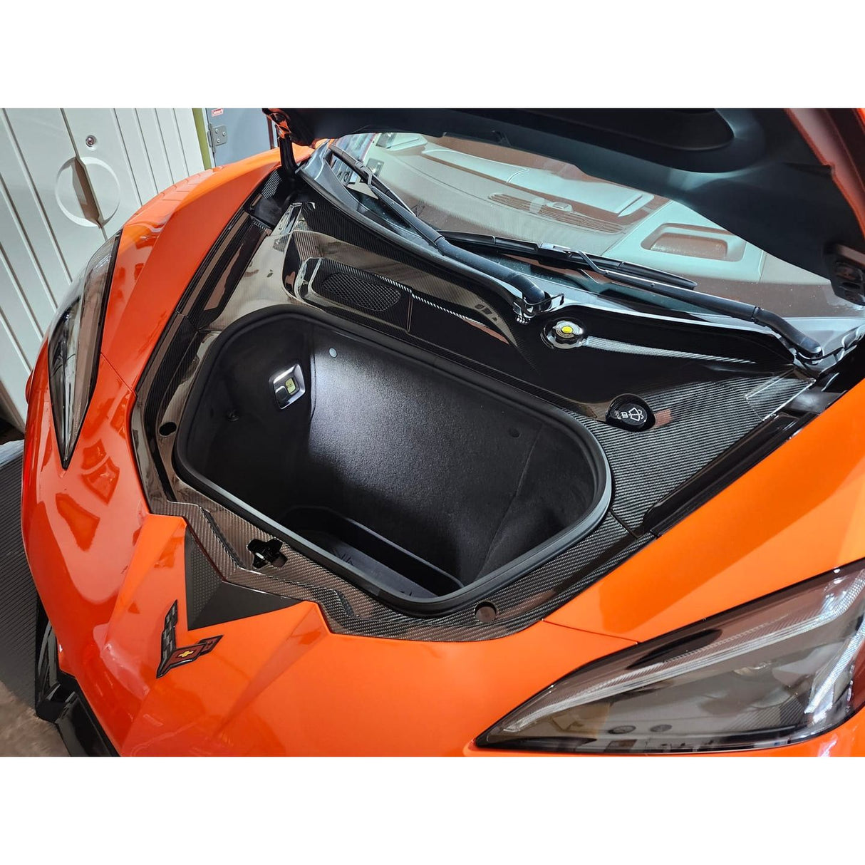 2020+ Corvette C8 DRY CARBON FIBER Front Trunk Trim Cover Kit