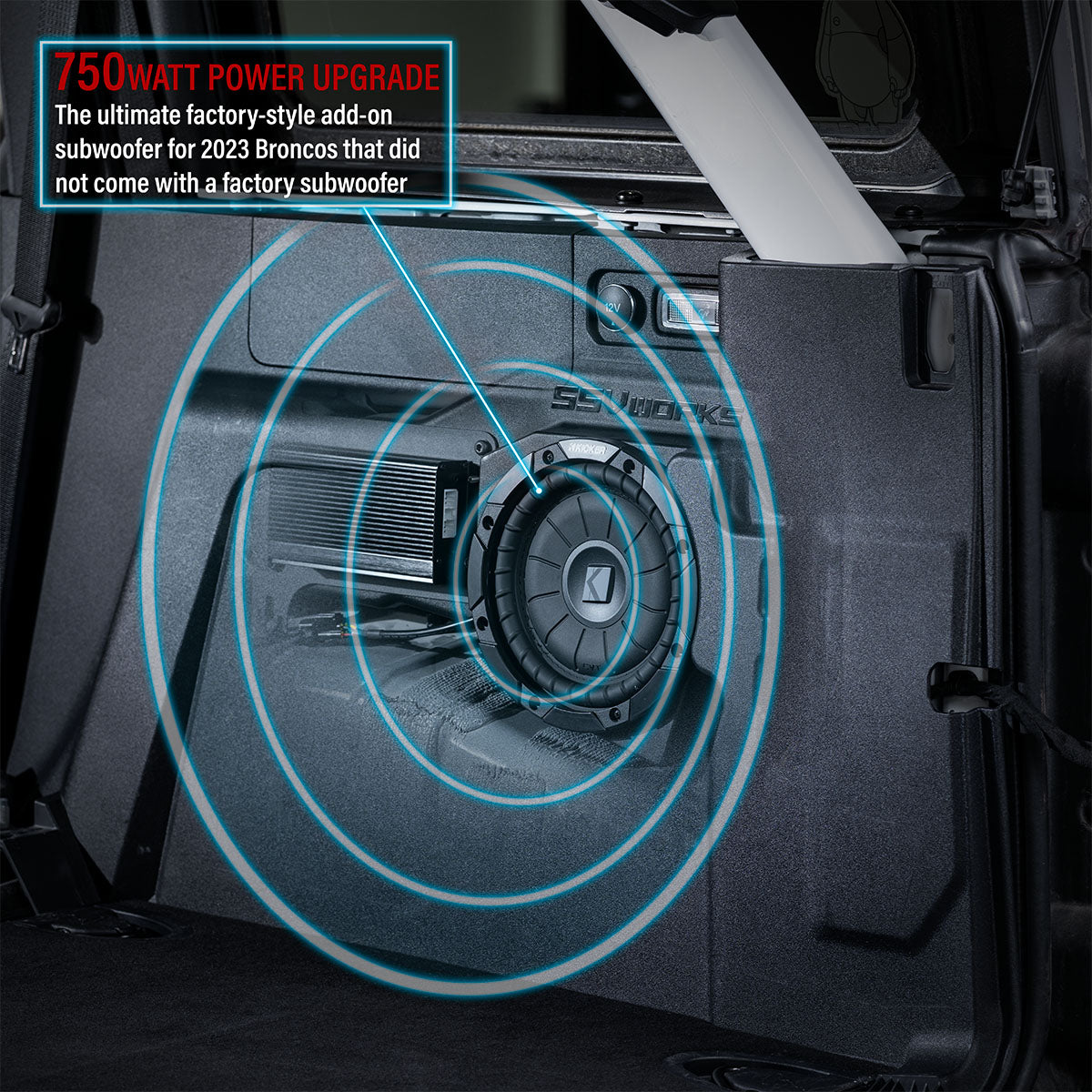 SSV 2021-2026 Ford Bronco Factory-Style 8" Subwoofer Add-on