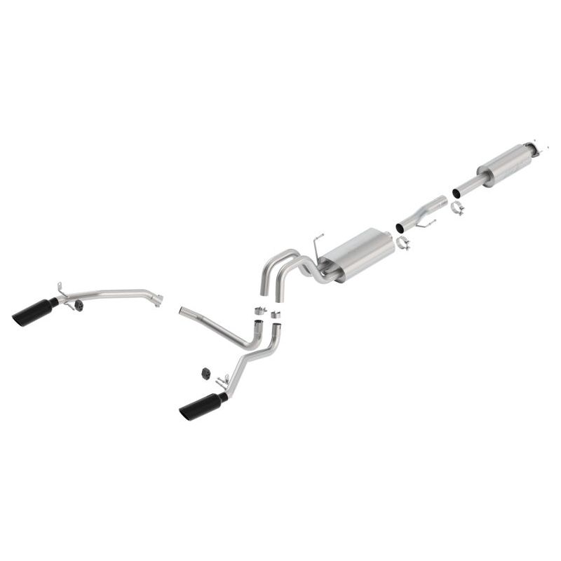 Borla 11-14 Ford F-150 5.0L Stainless Steel S-Type Catback Exhaust - 4in Tips Single Split Rear Exit