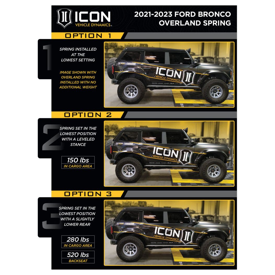 ICON 21-23 Ford Bronco Rear 2.5 VS IR Coilover Kit Heavy Rate Spring