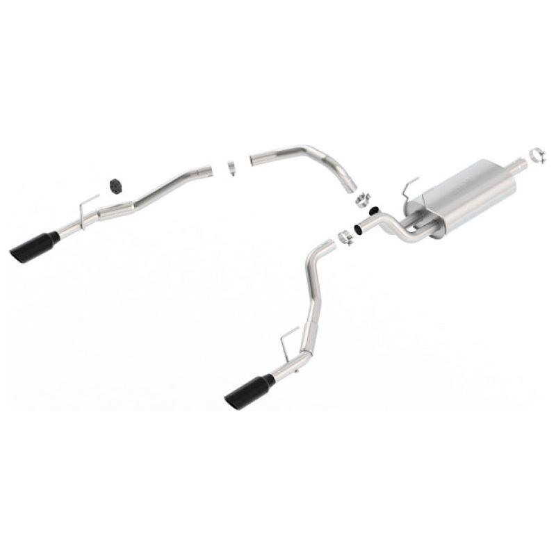 Borla 09-17 Ram 1500 5.7L V8 5in Single Tip Black Chrome Cat-Back Touring Exhaust Through Bumper
