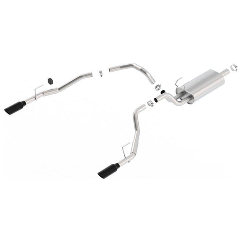Borla 09-17 Ram 1500 5.7L V8 5in Single Tip Black Chrome Cat-Back Touring Exhaust Through Bumper