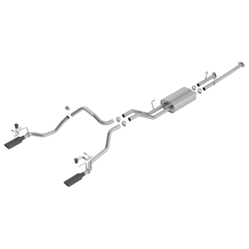 Borla 14-18 Toyota Tundra 4.6L/5.7L V8 AT 2&4WD Crew Max Cat-Back Touring Exhaust - Black Chrome Tip
