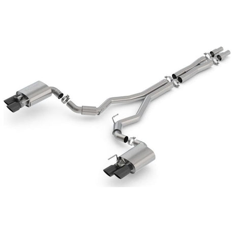 Borla 2018-2023 Ford Mustang GT Cat-Back Exhaust System S-Type Black Chrome Tips w/ Valves